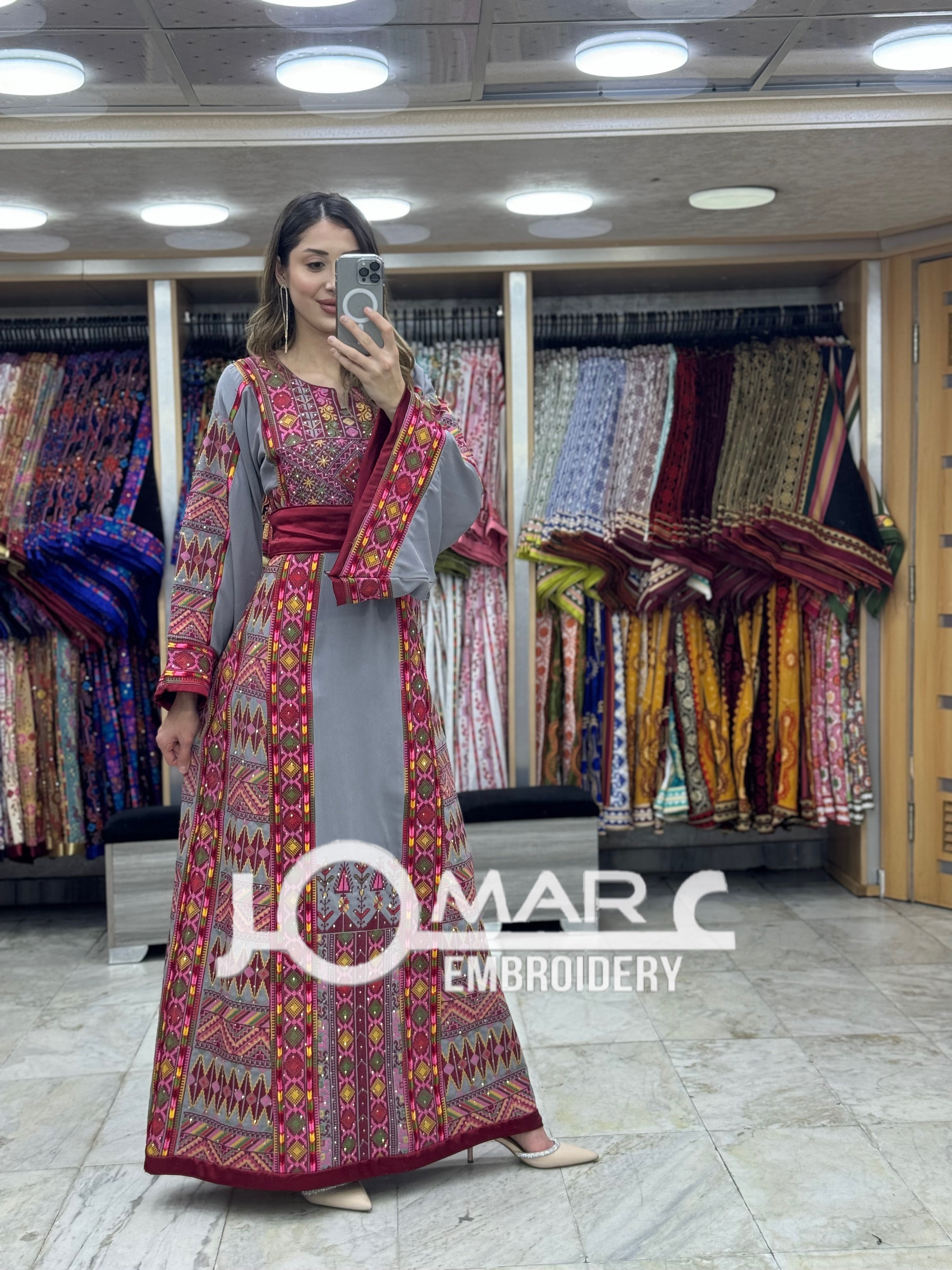Malacca Embroidery Delicate with Stone Embroidery Thobe