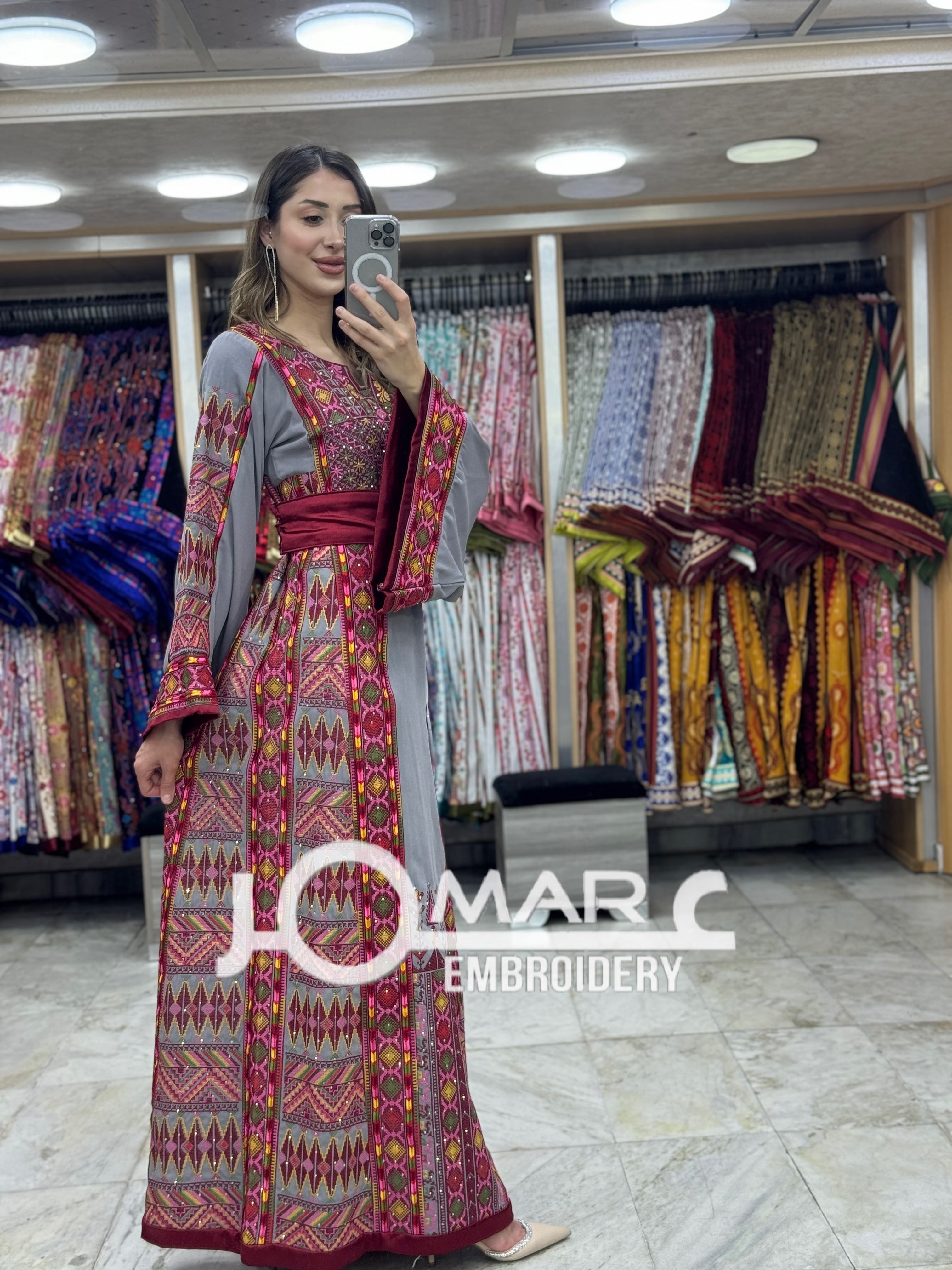 Malacca Embroidery Delicate with Stone Embroidery Thobe
