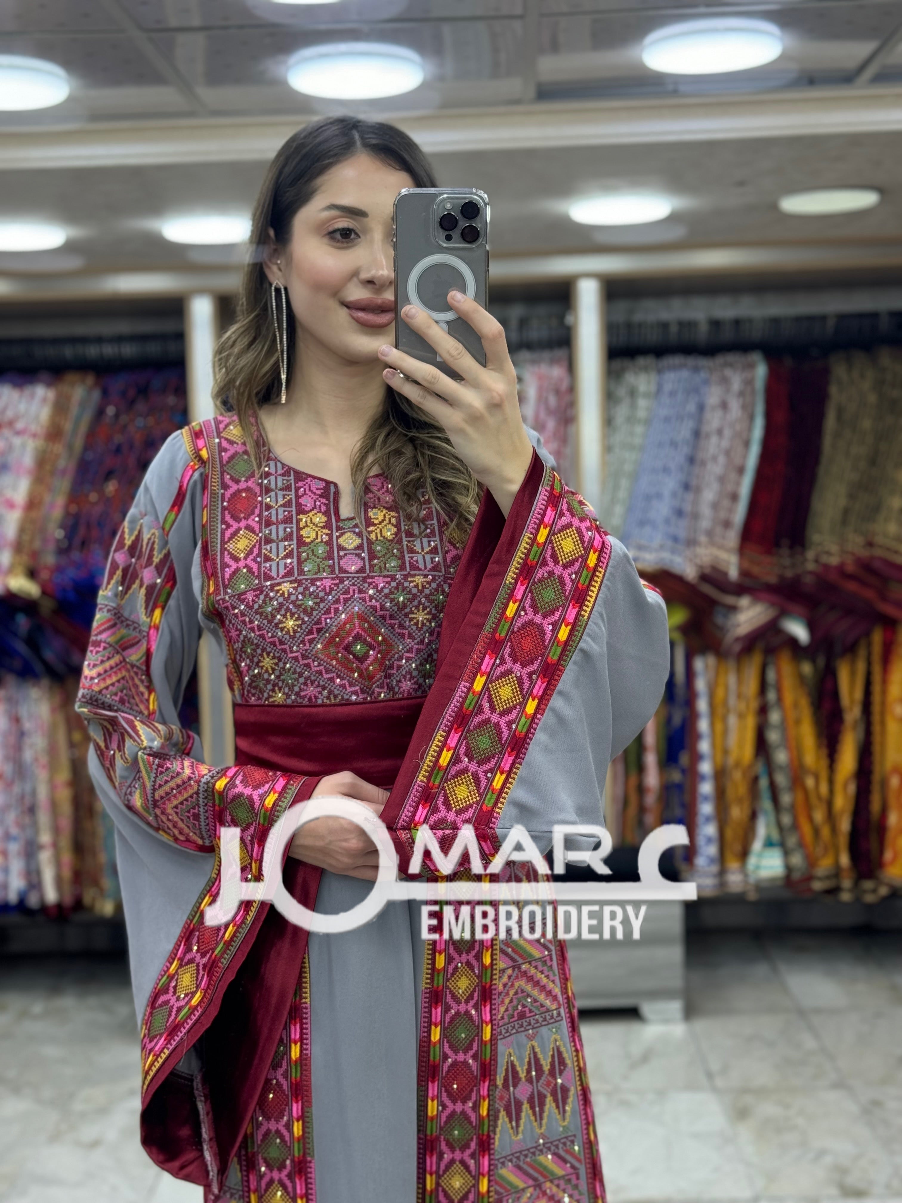 Malacca Embroidery Delicate with Stone Embroidery Thobe