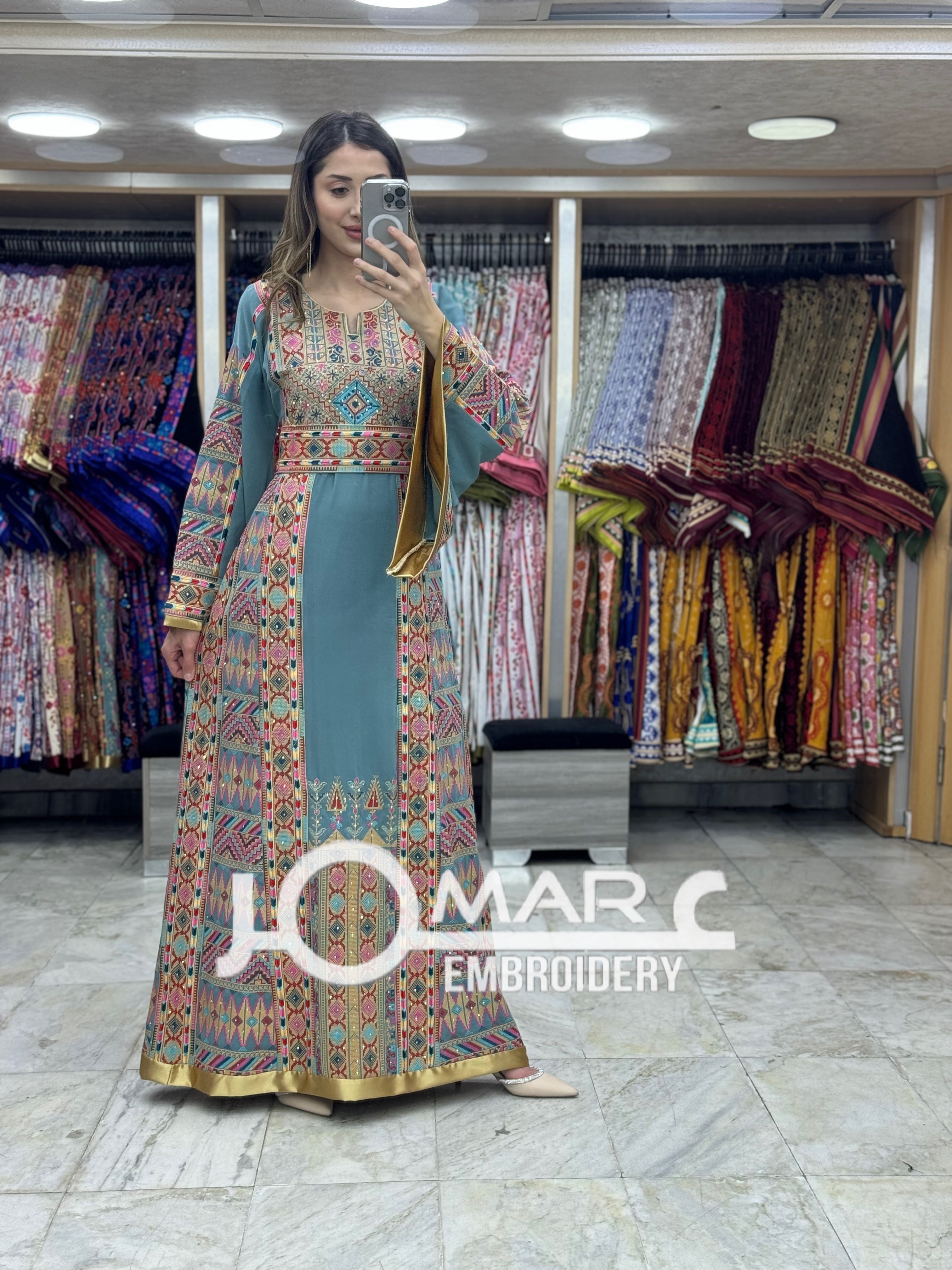 Malacca Embroidery Delicate with Stone Embroidery Thobe