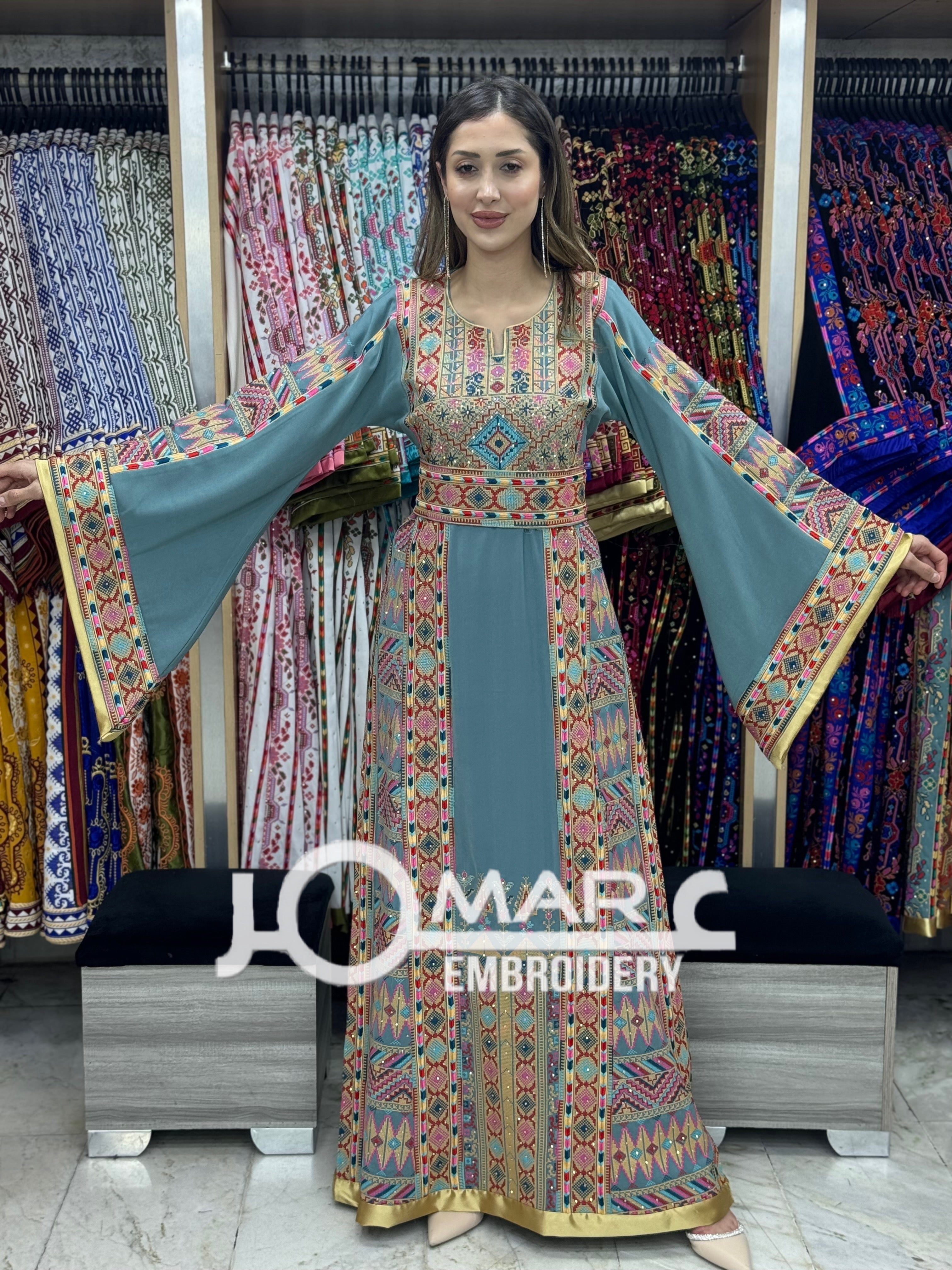 Malacca Embroidery Delicate with Stone Embroidery Thobe