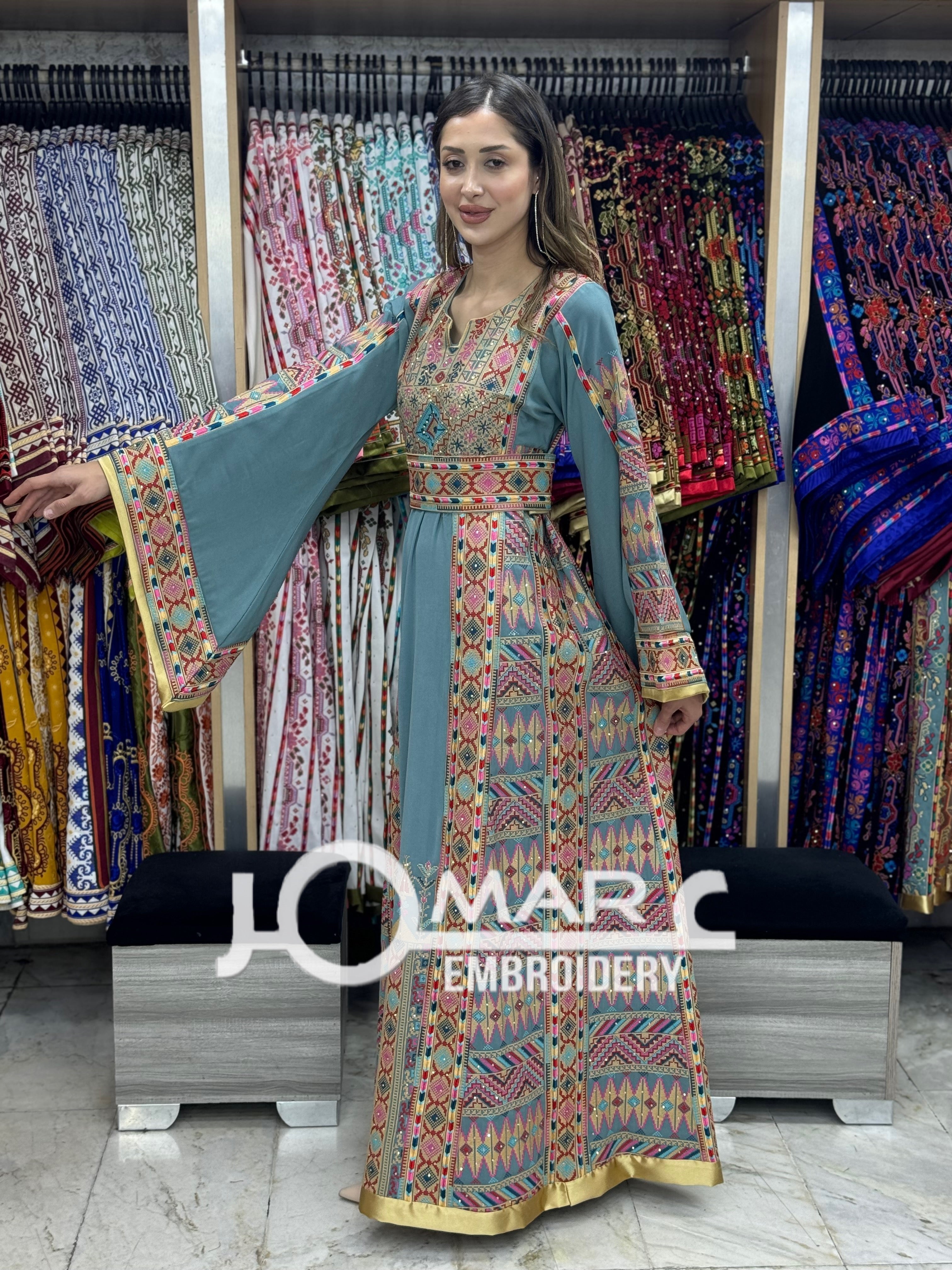 Malacca Embroidery Delicate with Stone Embroidery Thobe