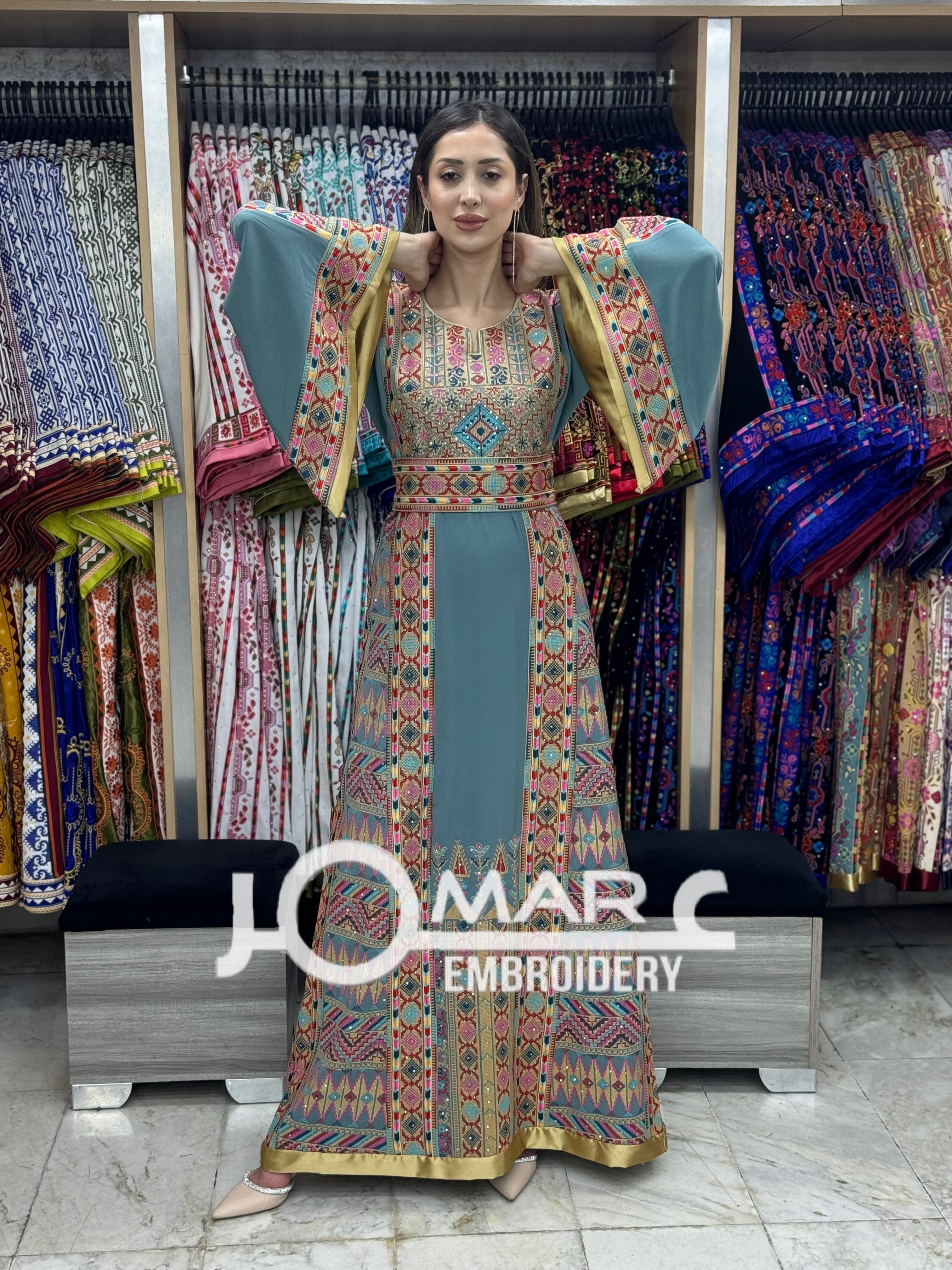 Malacca Embroidery Delicate with Stone Embroidery Thobe