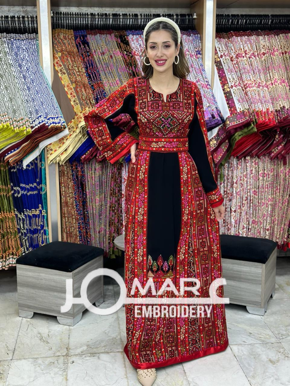 Malacca Embroidery Delicate with Stone Embroidery Thobe