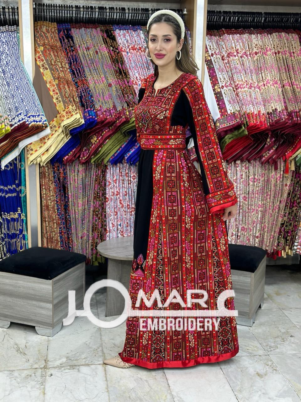 Malacca Embroidery Delicate with Stone Embroidery Thobe