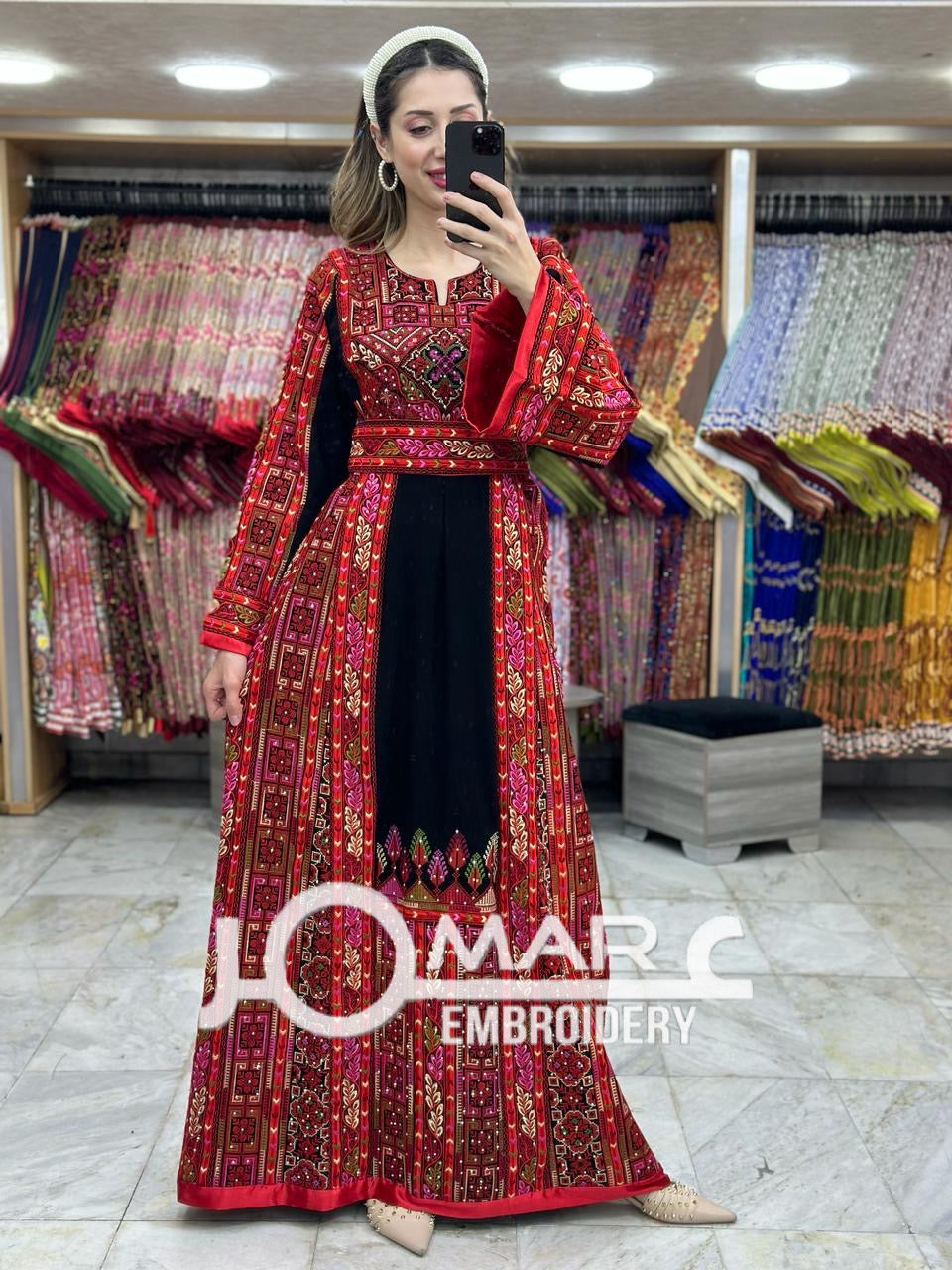 Malacca Embroidery Delicate with Stone Embroidery Thobe