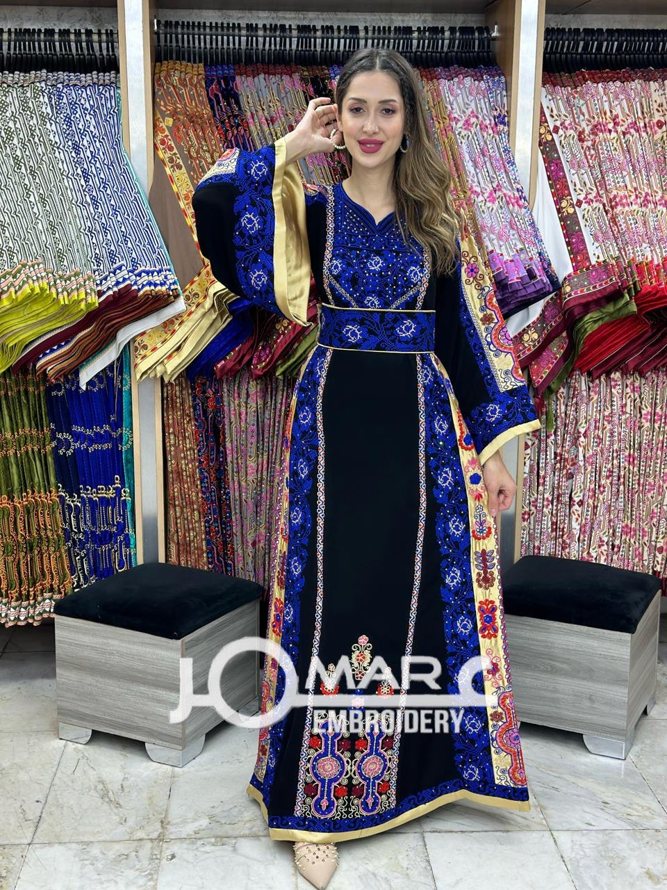 Malacca Embroidery Delicate with Stone Embroidery Thobe