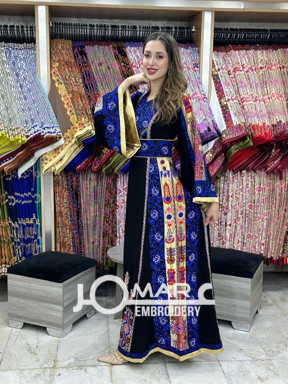 Malacca Embroidery Delicate with Stone Embroidery Thobe
