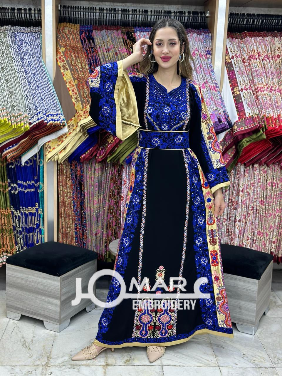 Malacca Embroidery Delicate with Stone Embroidery Thobe