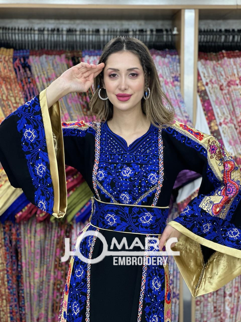 Malacca Embroidery Delicate with Stone Embroidery Thobe