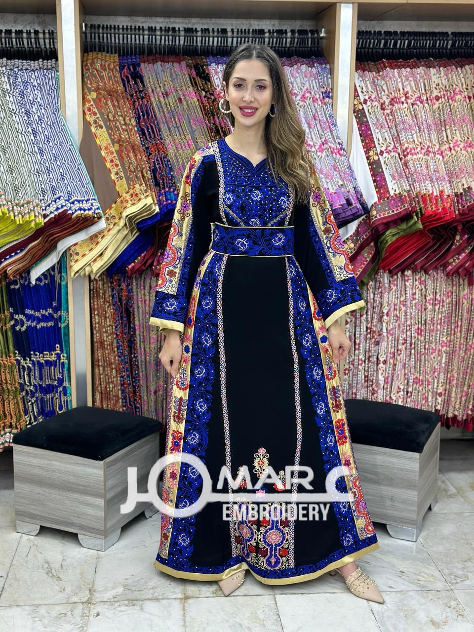 Malacca Embroidery Delicate with Stone Embroidery Thobe