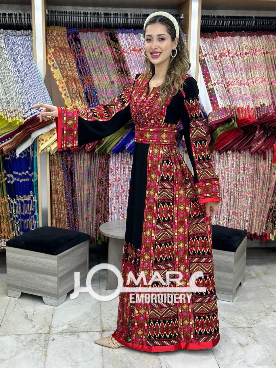 Malacca Embroidery Delicate with Stone Embroidery Thobe
