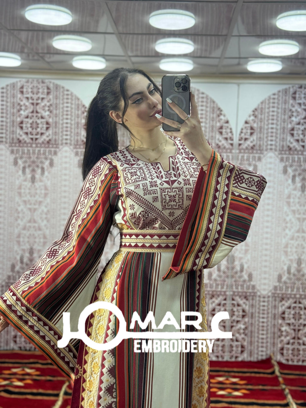 Majdalawi Palestinian thobe Tatreez Embroidered Traditional Palestinian Arabic Dress