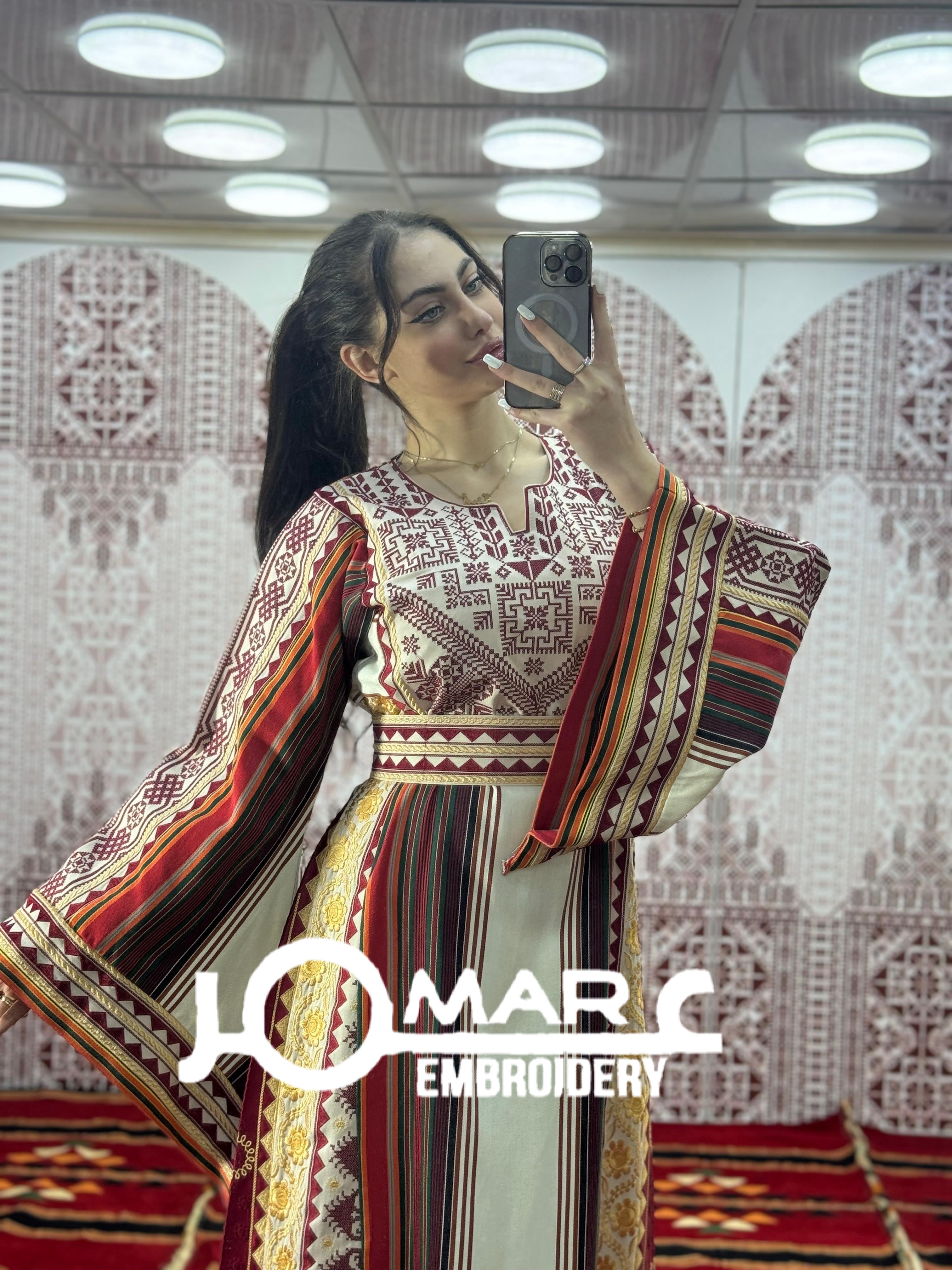 Majdalawi Palestinian thobe Tatreez Embroidered Traditional Palestinian Arabic Dress