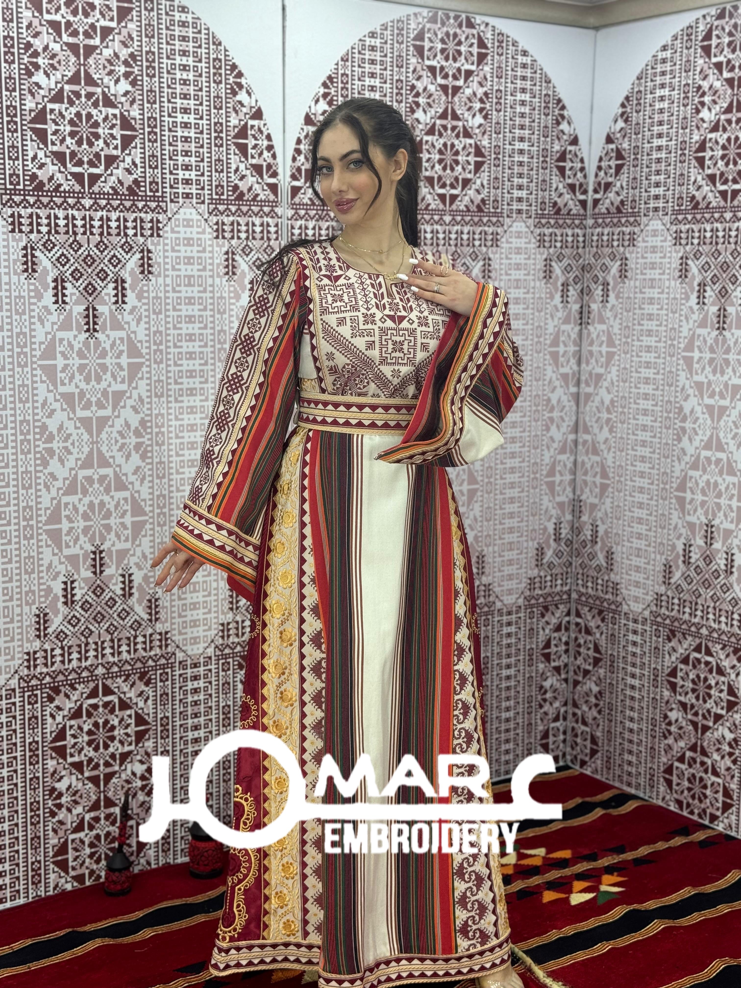 Majdalawi Palestinian thobe Tatreez Embroidered Traditional Palestinian Arabic Dress