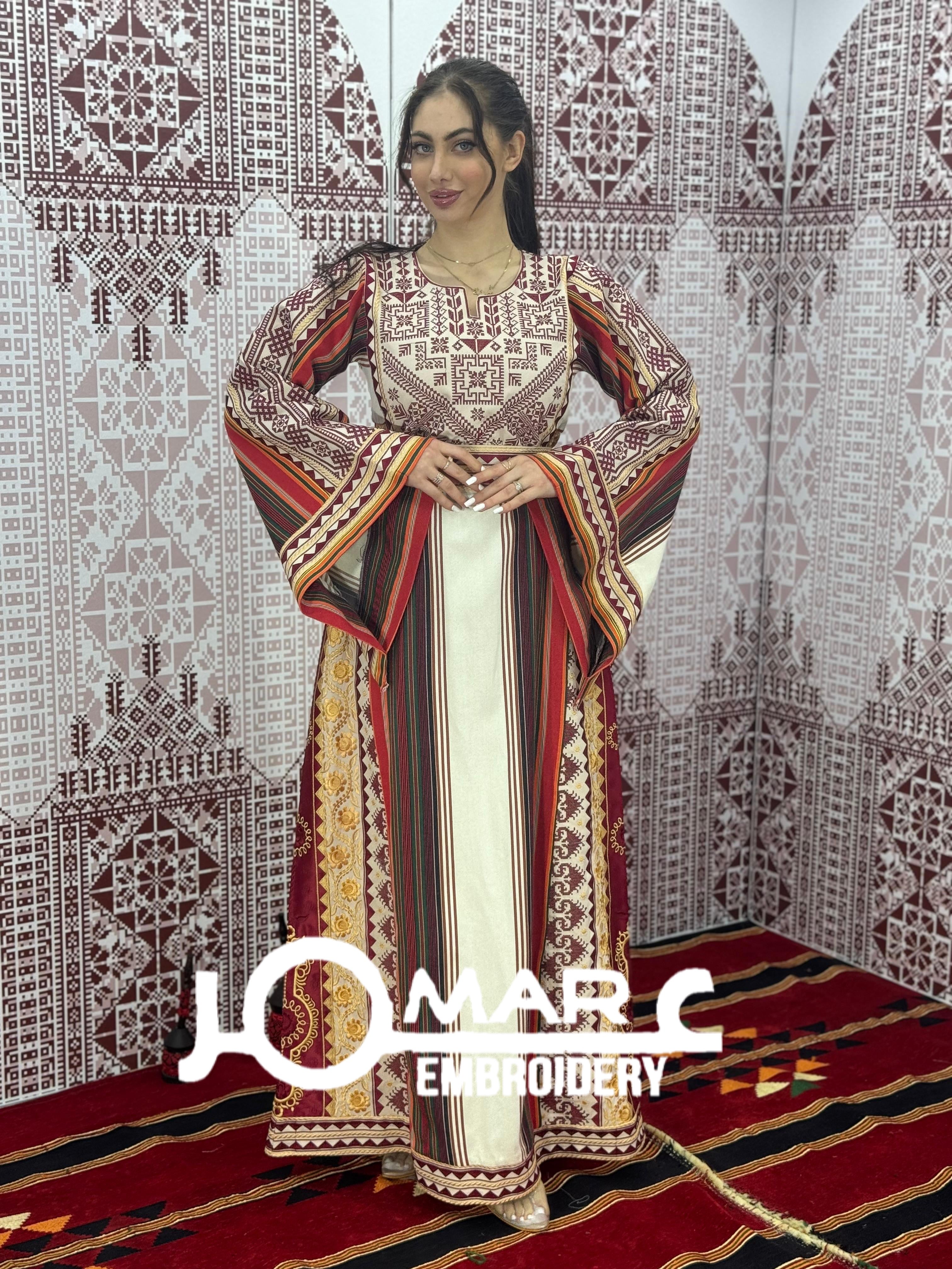 Majdalawi Palestinian thobe Tatreez Embroidered Traditional Palestinian Arabic Dress