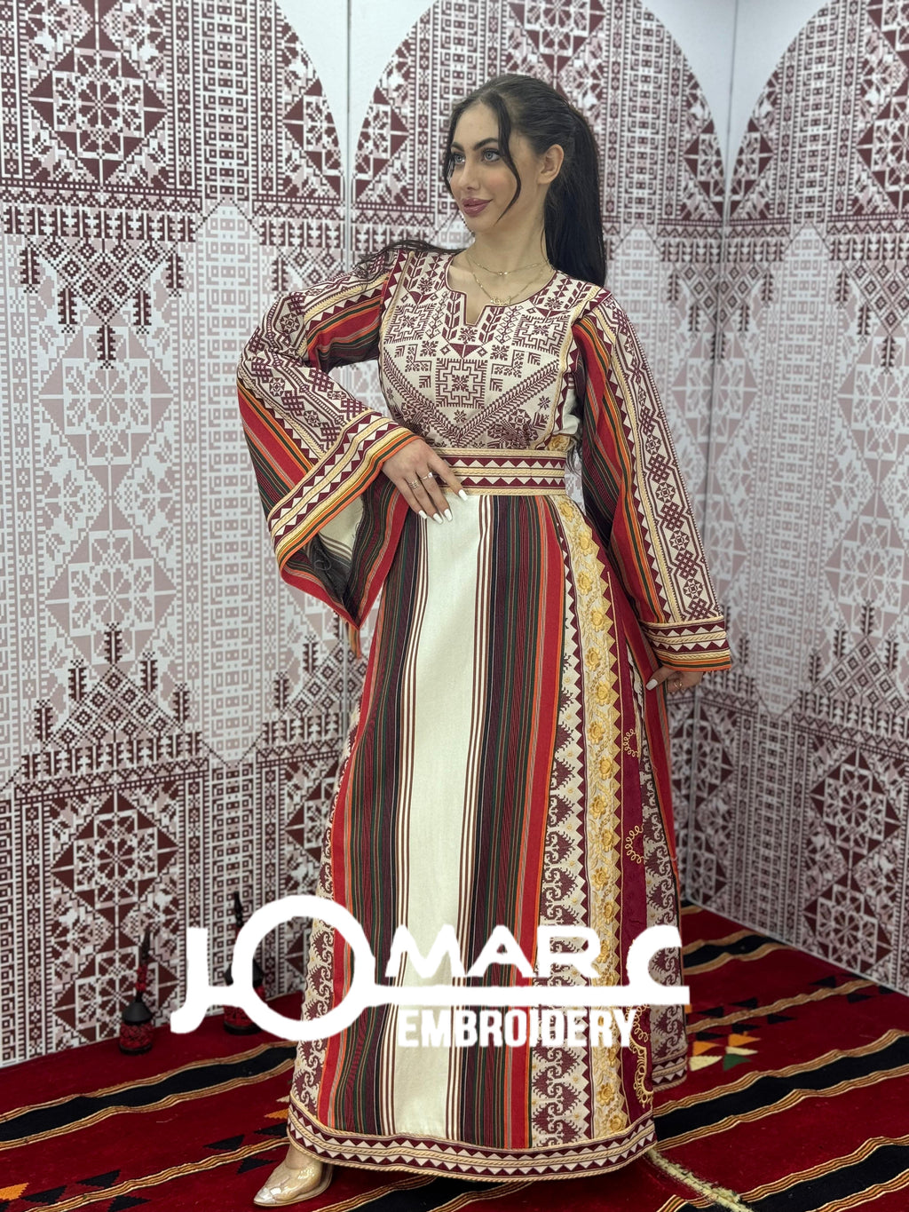 Majdalawi Palestinian thobe Tatreez Embroidered Traditional Palestinian Arabic Dress