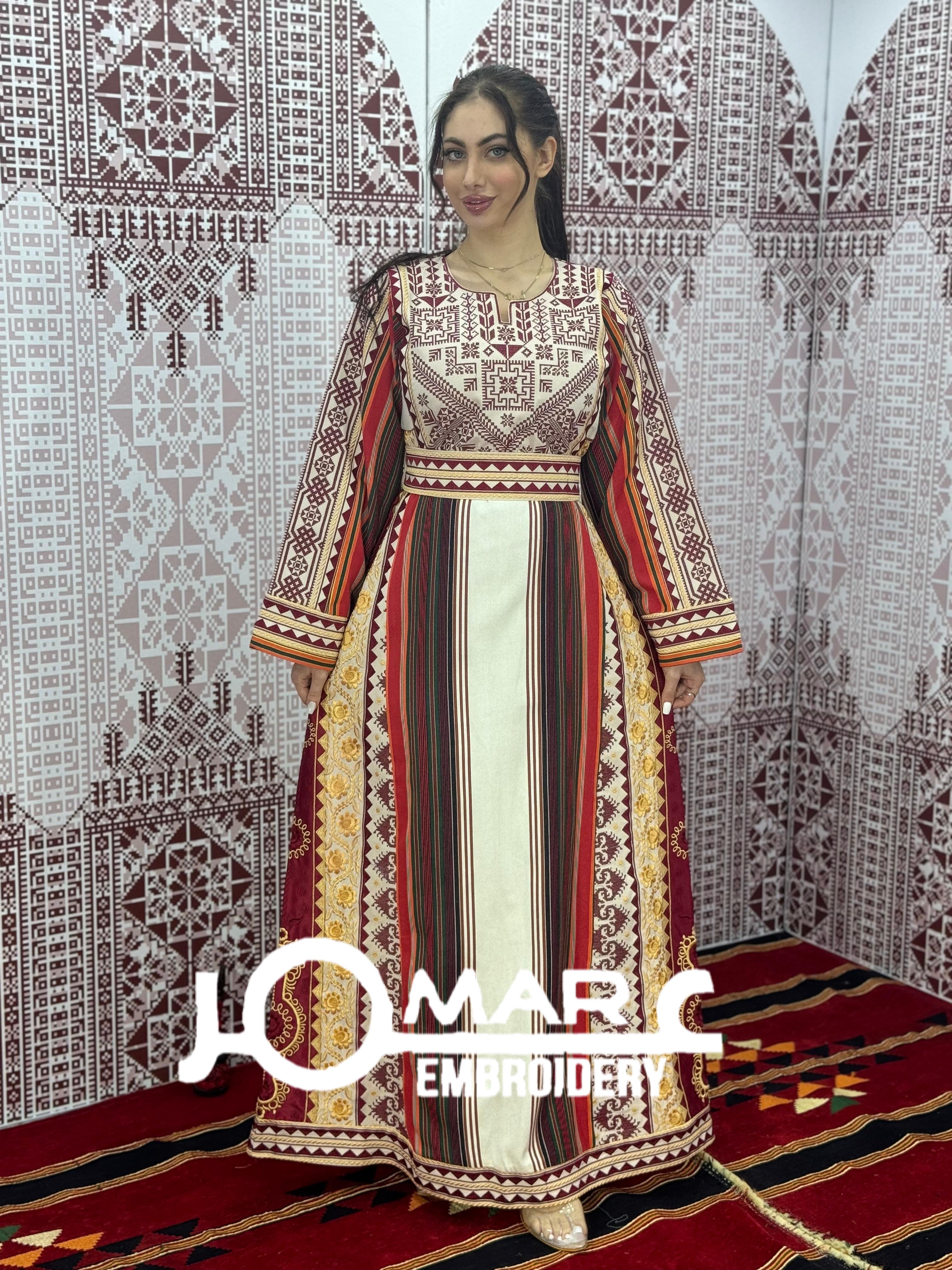 Majdalawi Palestinian thobe Tatreez Embroidered Traditional Palestinian Arabic Dress