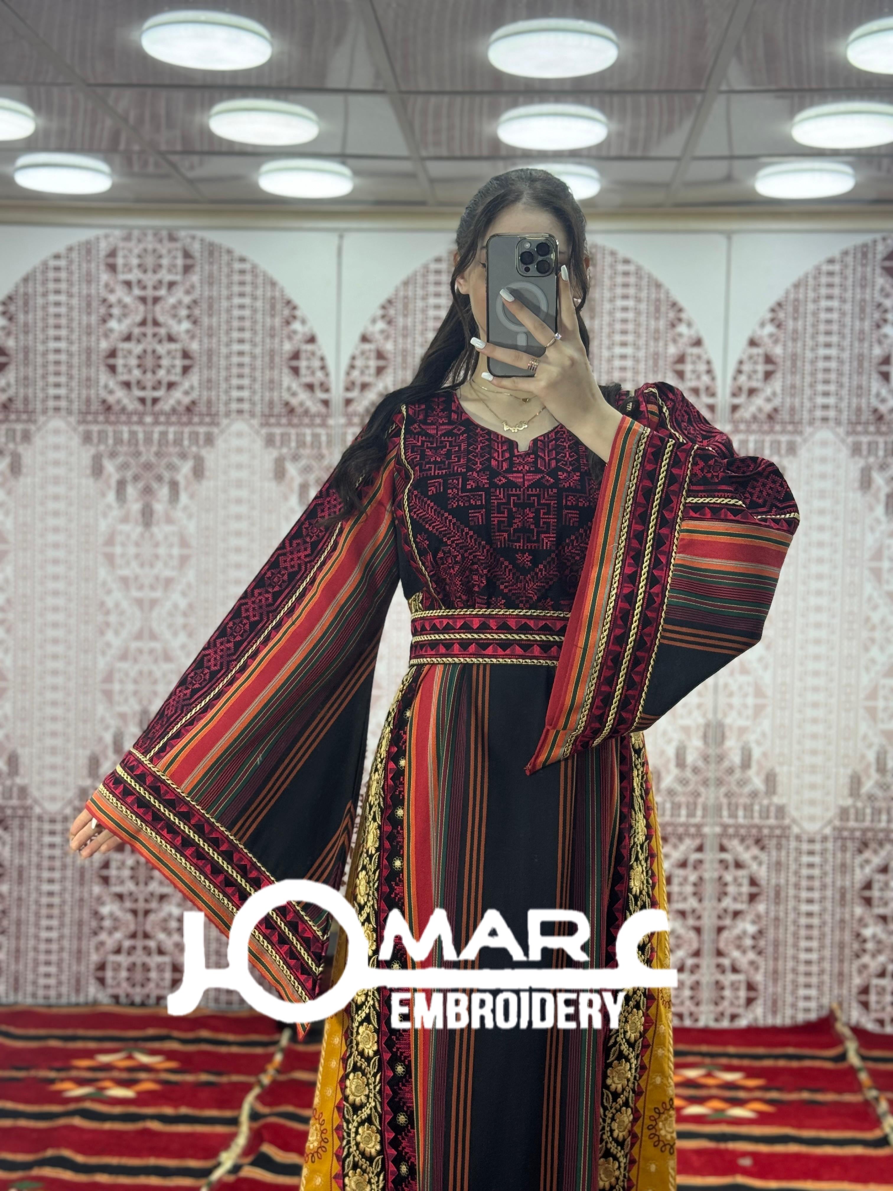 Majdalawi Palestinian thobe Tatreez Embroidered Traditional Palestinian Arabic Dress