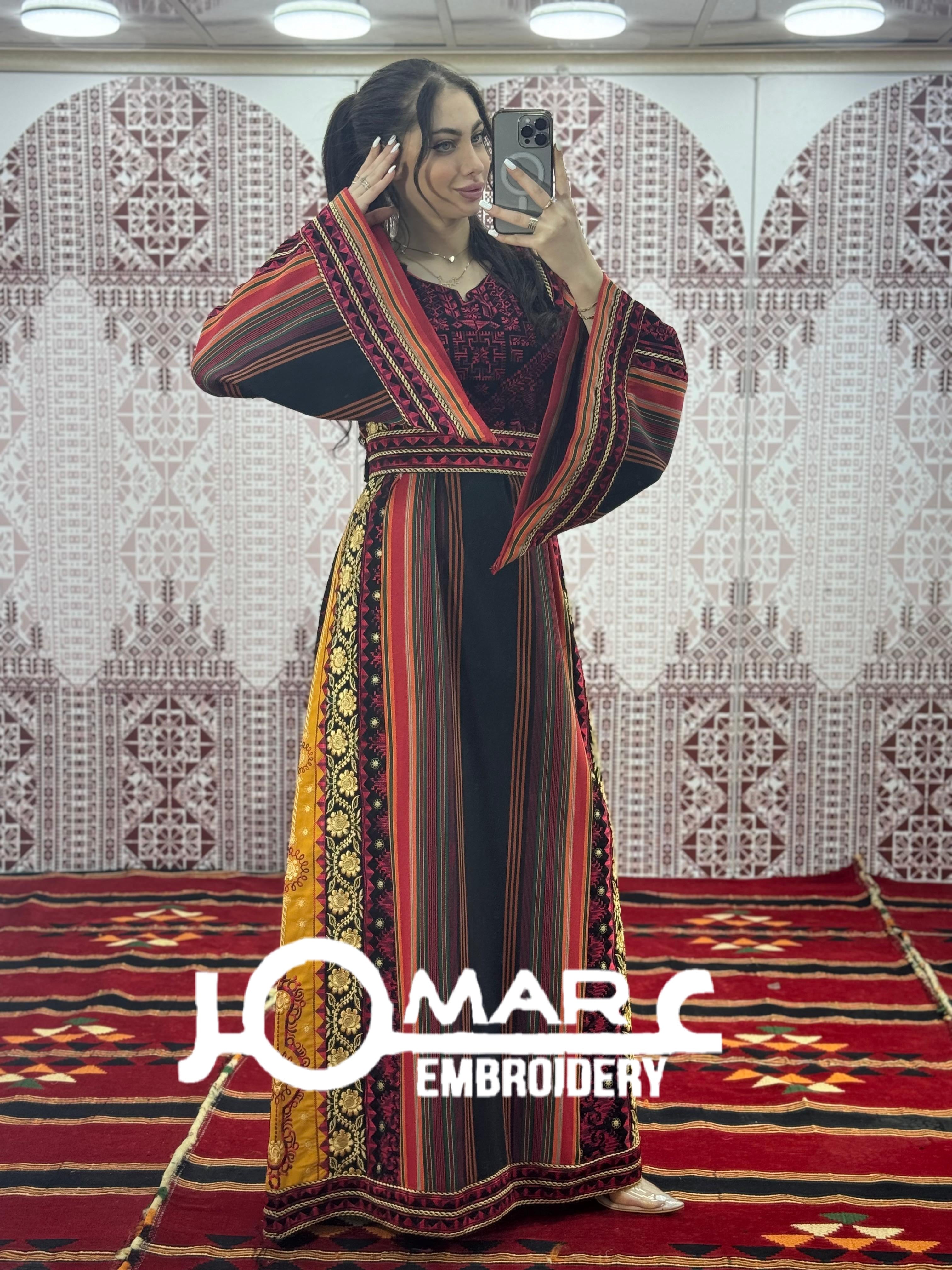 Majdalawi Palestinian thobe Tatreez Embroidered Traditional Palestinian Arabic Dress