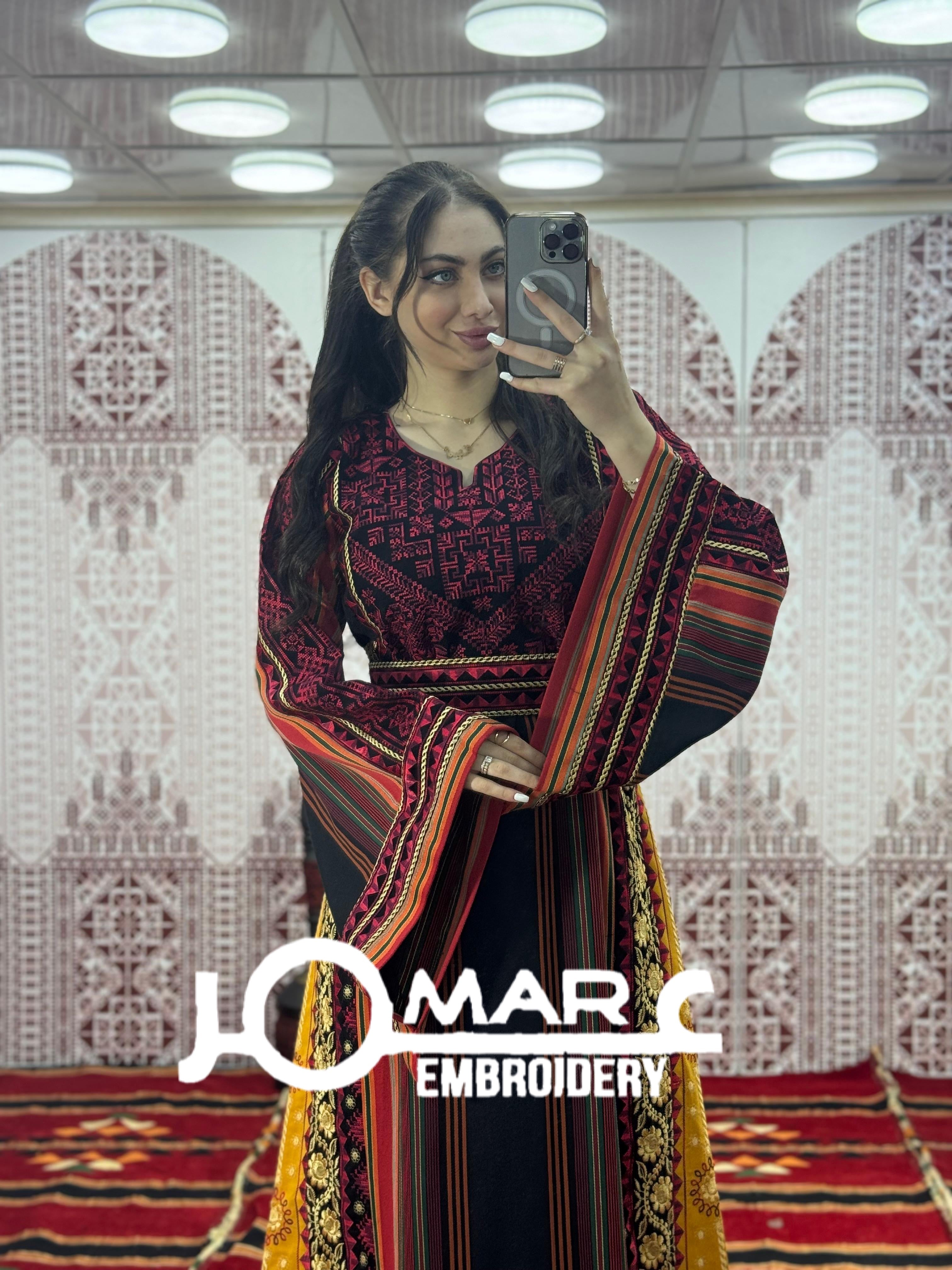 Majdalawi Palestinian thobe Tatreez Embroidered Traditional Palestinian Arabic Dress