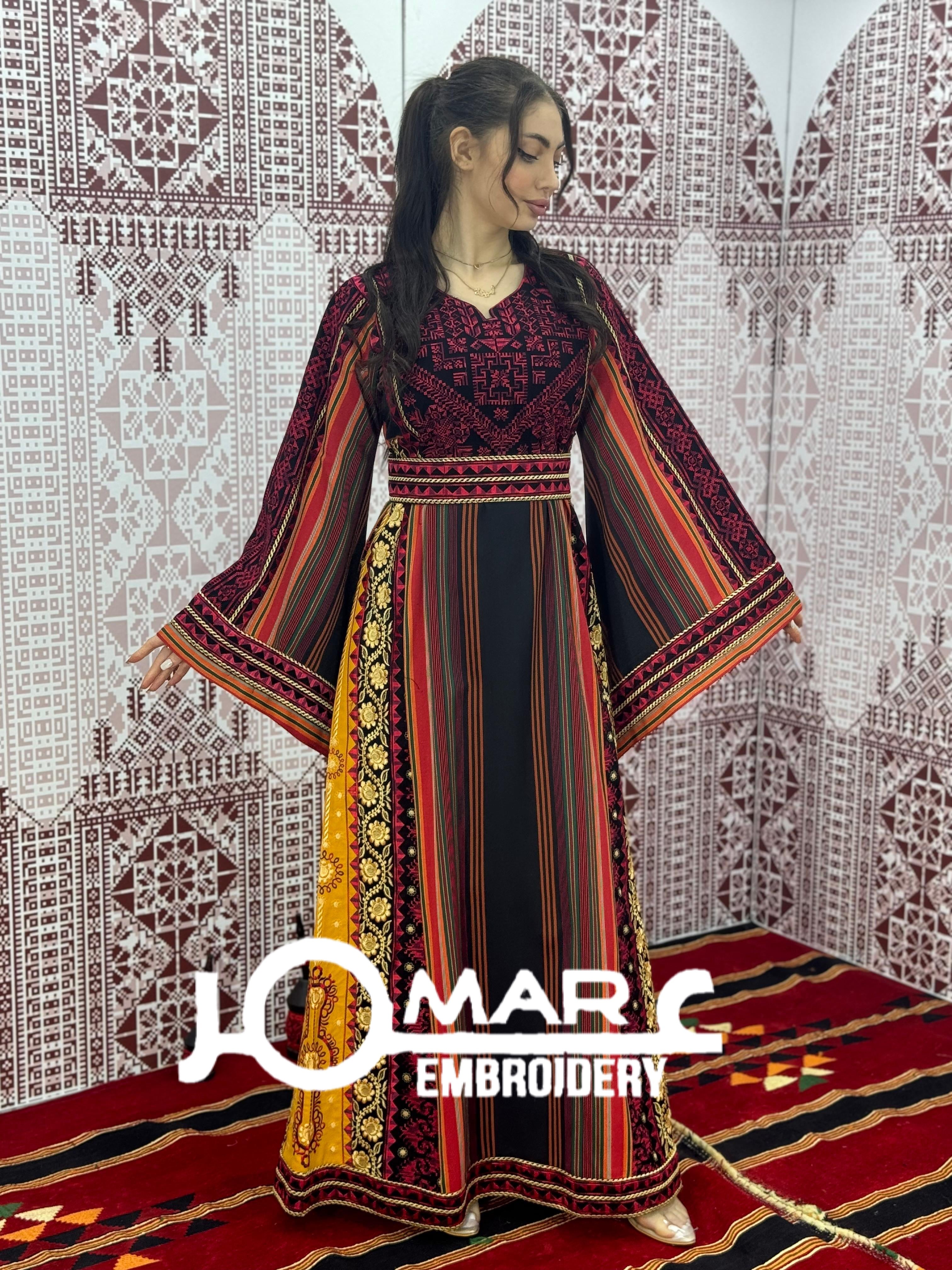 Majdalawi Palestinian thobe Tatreez Embroidered Traditional Palestinian Arabic Dress