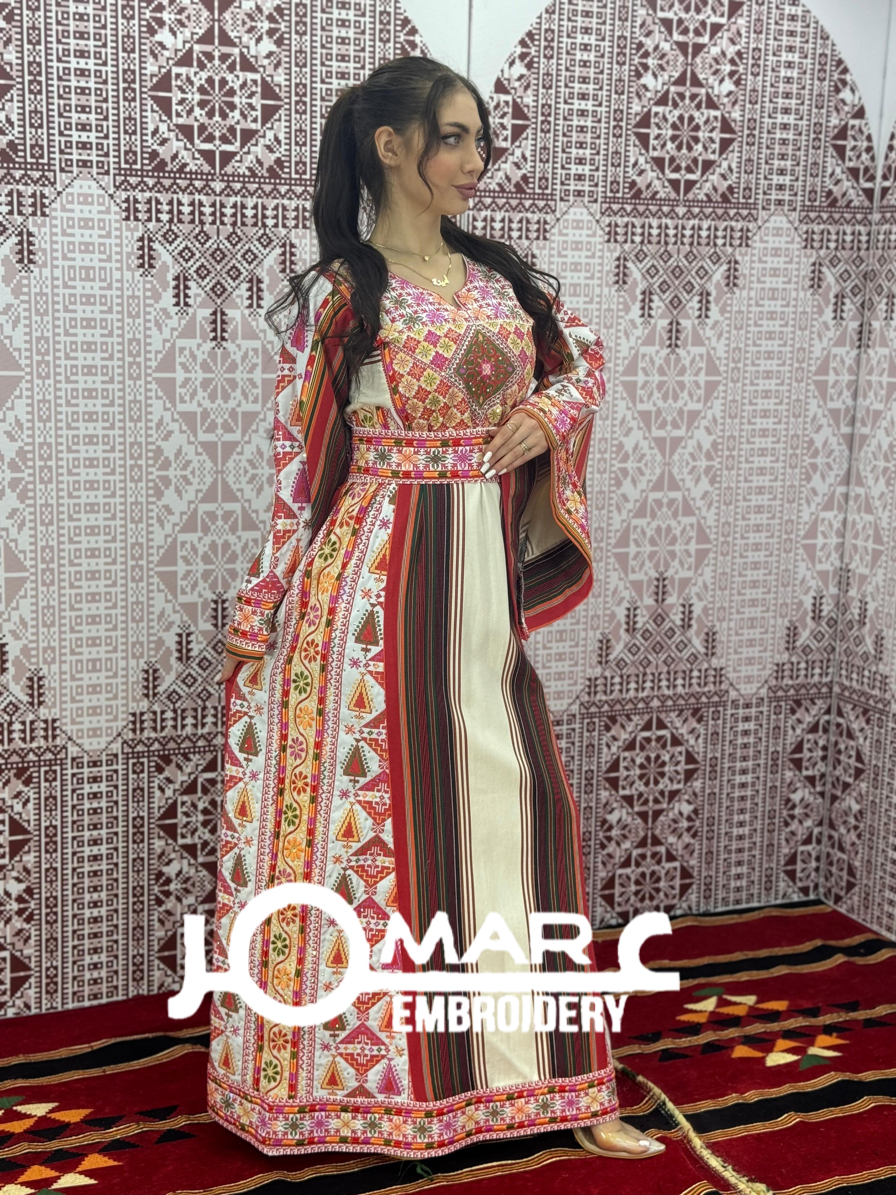 Majdalawi Palestinian thobe Tatreez Embroidered Traditional Palestinian Arabic Dress