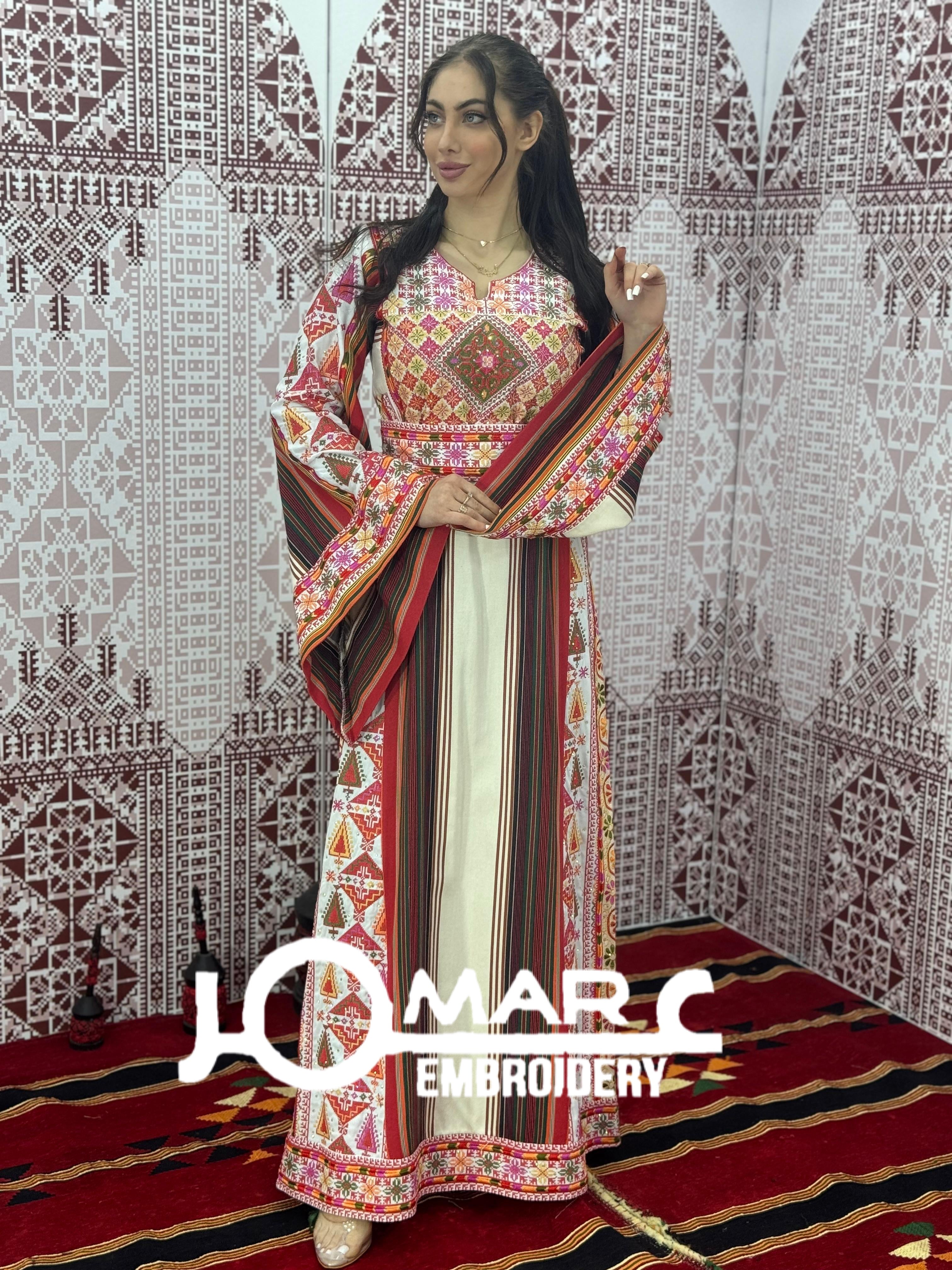 Majdalawi Palestinian thobe Tatreez Embroidered Traditional Palestinian Arabic Dress