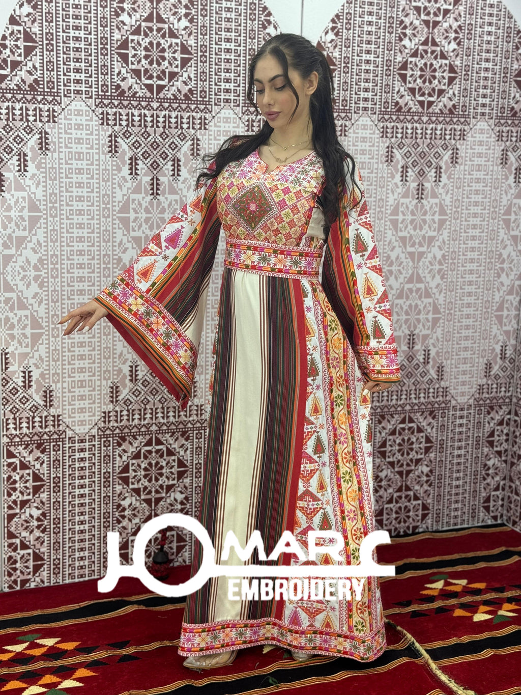 Majdalawi Palestinian thobe Tatreez Embroidered Traditional Palestinian Arabic Dress