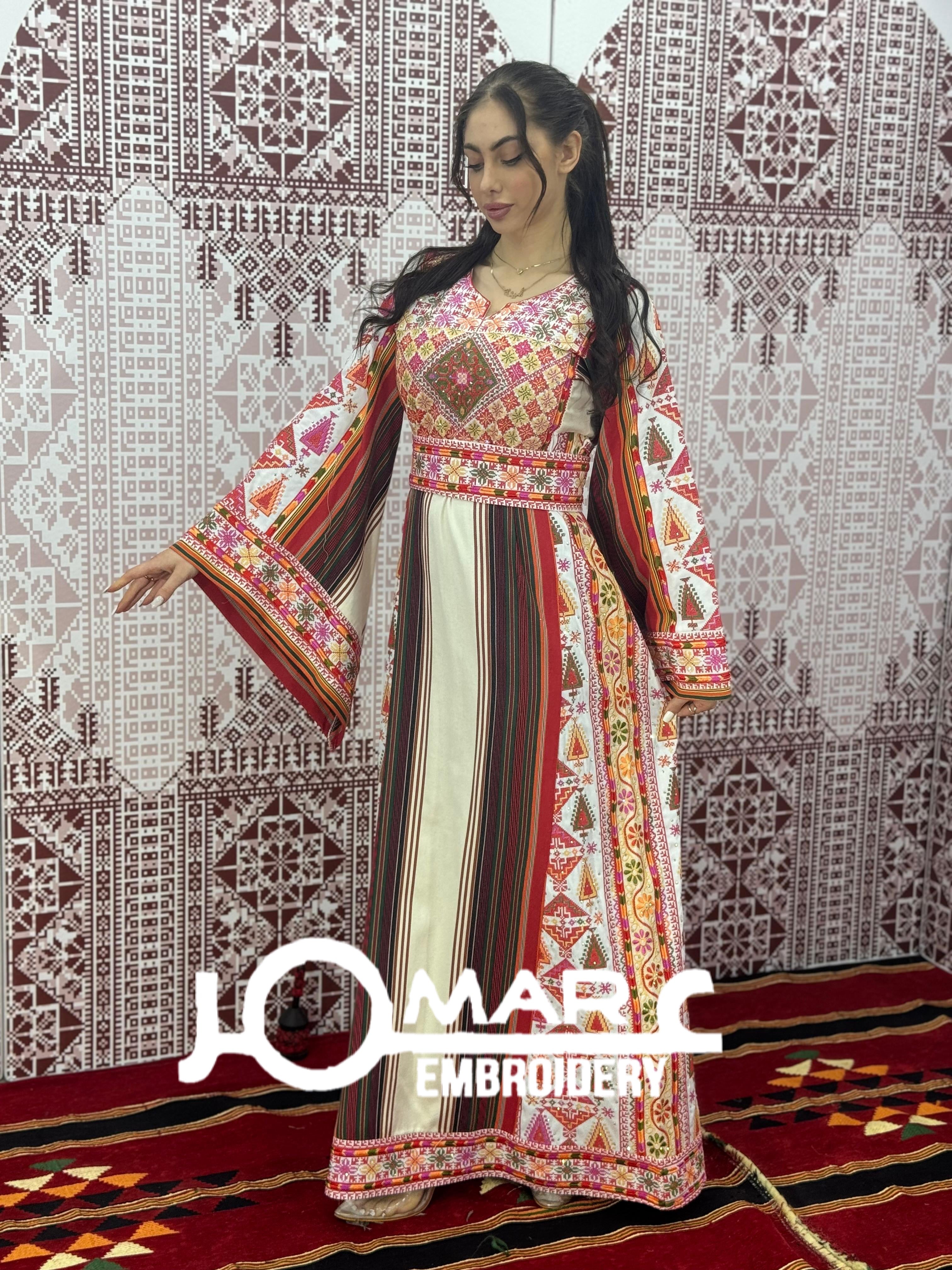 Majdalawi Palestinian thobe Tatreez Embroidered Traditional Palestinian Arabic Dress