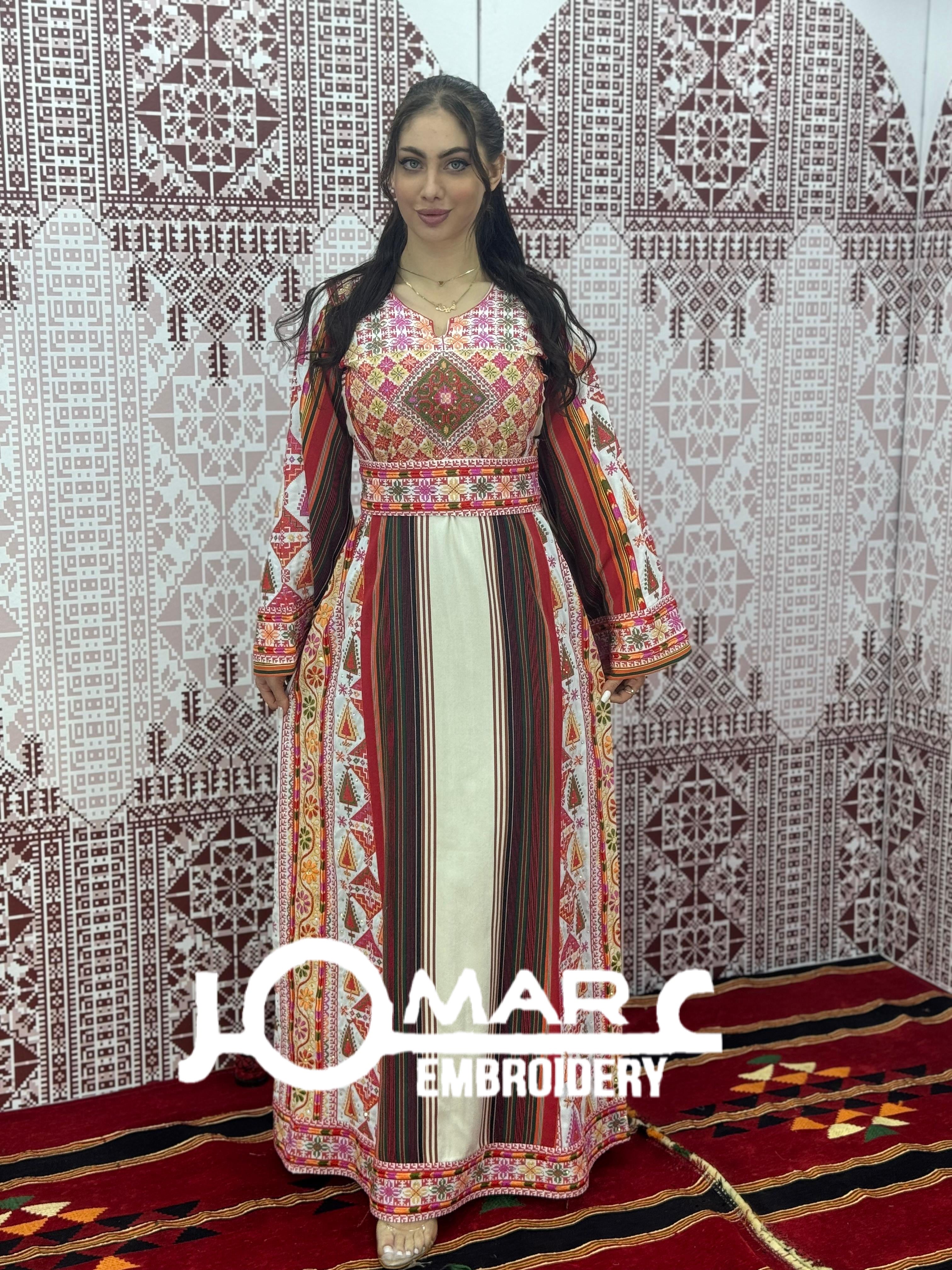 Majdalawi Palestinian thobe Tatreez Embroidered Traditional Palestinian Arabic Dress