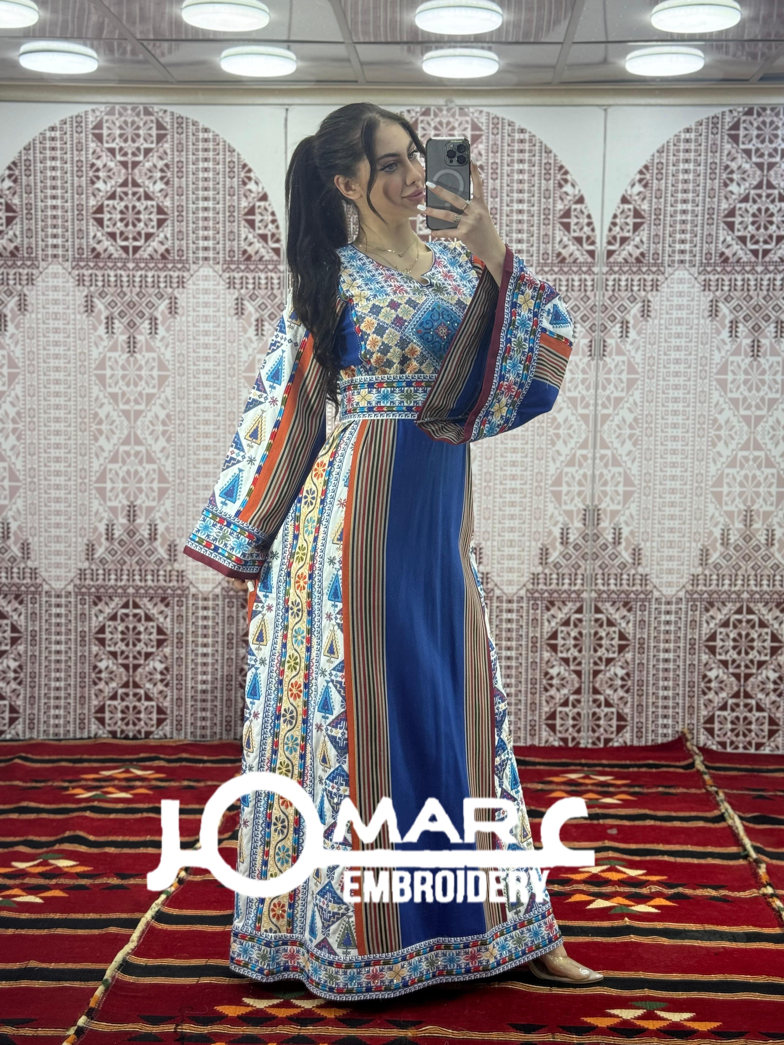 Majdalawi Palestinian thobe Tatreez Embroidered Traditional Palestinian Arabic Dress