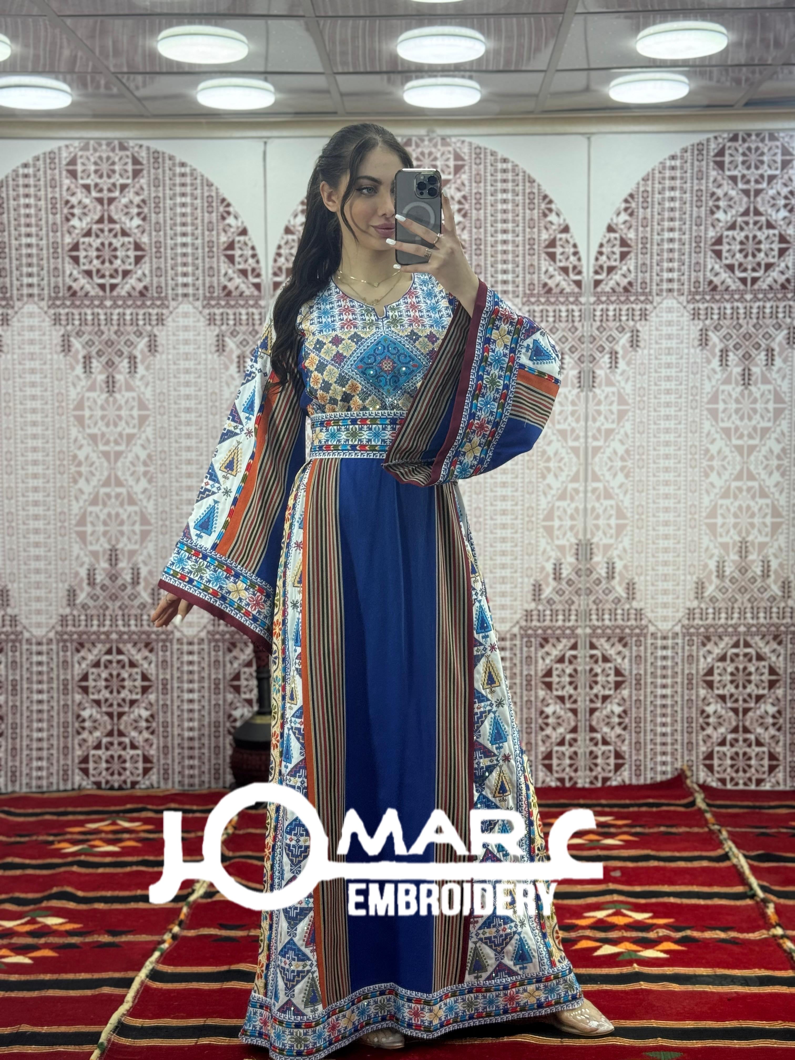 Majdalawi Palestinian thobe Tatreez Embroidered Traditional Palestinian Arabic Dress