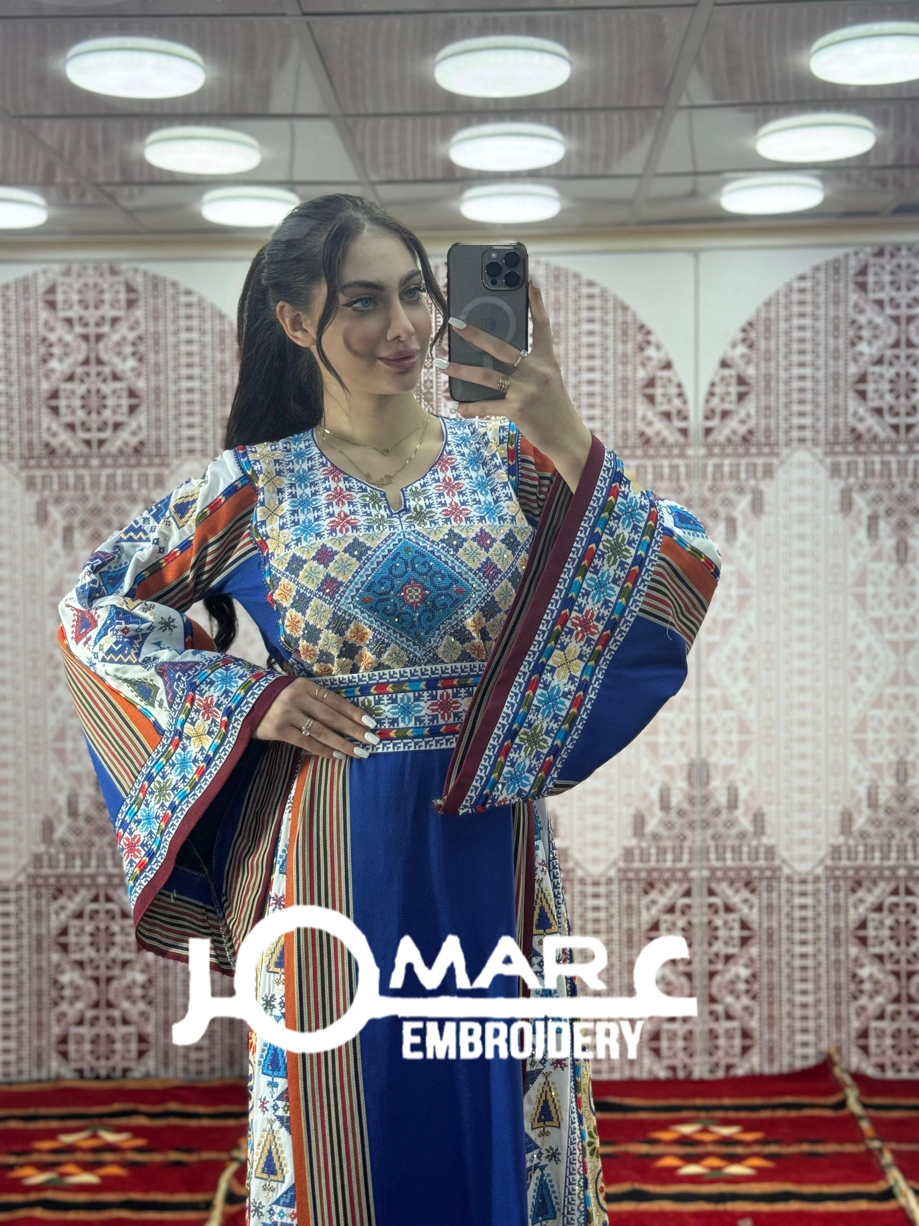 Majdalawi Palestinian thobe Tatreez Embroidered Traditional Palestinian Arabic Dress