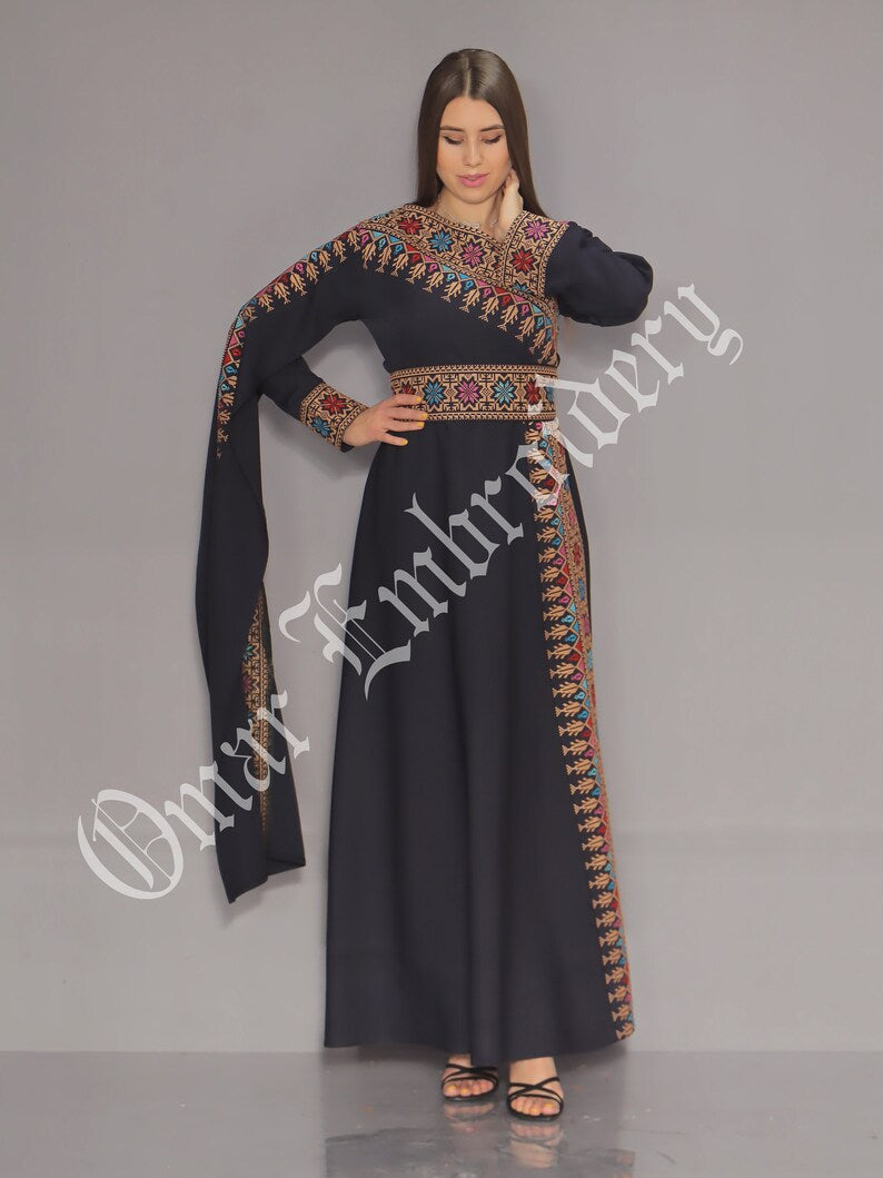 Embroidered Thobe Abaya Traditional Palestinian Abaya Arabic Dress all Sizes