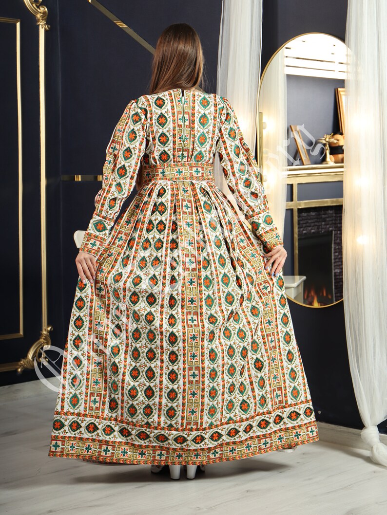 2023 Eid Collection Embroidered Thobe Abaya Traditional Palestinian Arabic Dress