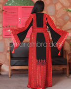Traditional Thoub Embroidery Wide Sleeve Elegant with Reversible Belt