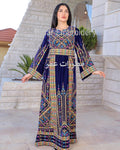 Embroidered Palestinian Maxi Dress velvet Thobe Palestinian Embroidery