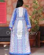 Blue Malacca Embroidery Delicate with Stone Embroidery Thobe