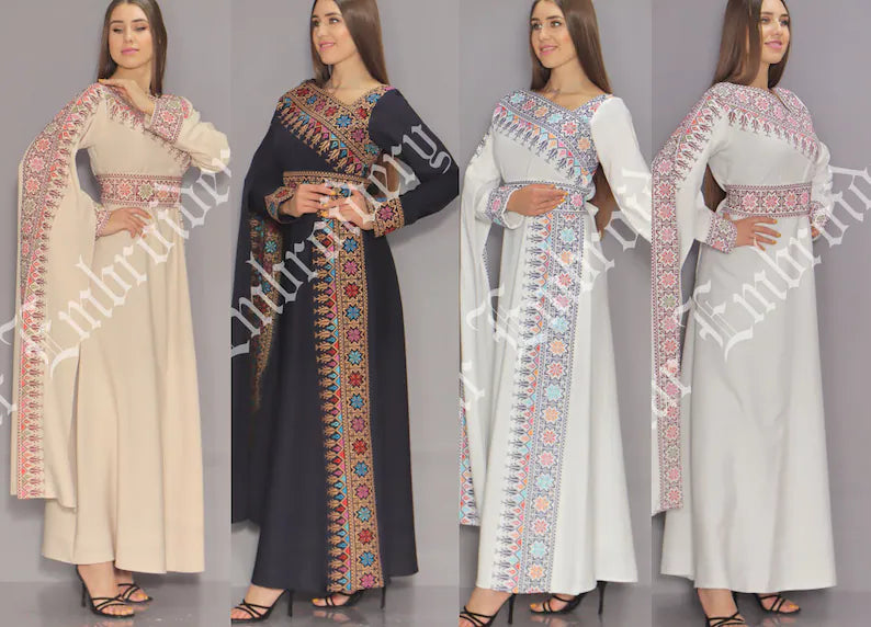Embroidered Thobe Abaya Traditional Palestinian Abaya Arabic Dress all Sizes