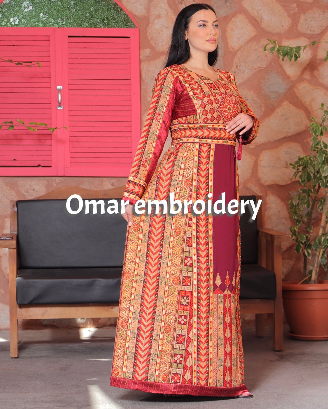 Malacca Embroidery Delicate with Stone Embroidery Thobe