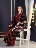 Simple Unique black Silk Velvet Beautiful Color Embroidery Thobe