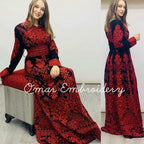 Embroidered Palestinian Kaftan Maxi Dress