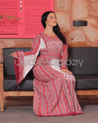 Traditional  Thoub Embroidery Wide Sleeve Elegant with Reversible Belt