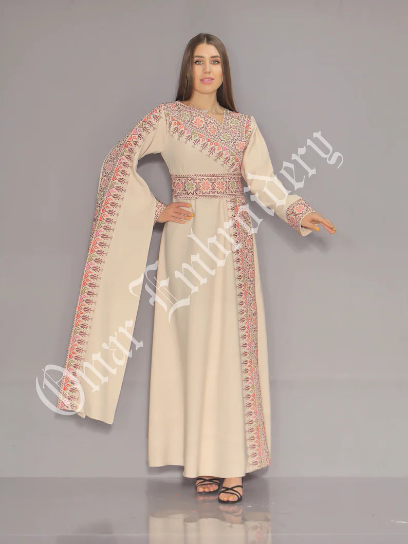 Embroidered Thobe Abaya Traditional Palestinian Abaya Arabic Dress