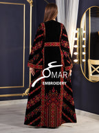 Simple Unique black Silk Velvet Beautiful Color Embroidery Thobe