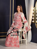 Cream Luxury Mermaid Red Embroidery Velvet Thoub
