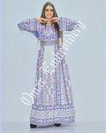 Thobe Embroidered Palestinian Maxi Dress Long Sleeves Palestinian Princess Style