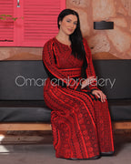 Traditional Thoub Embroidery Wide Sleeve Elegant with Reversible Belt