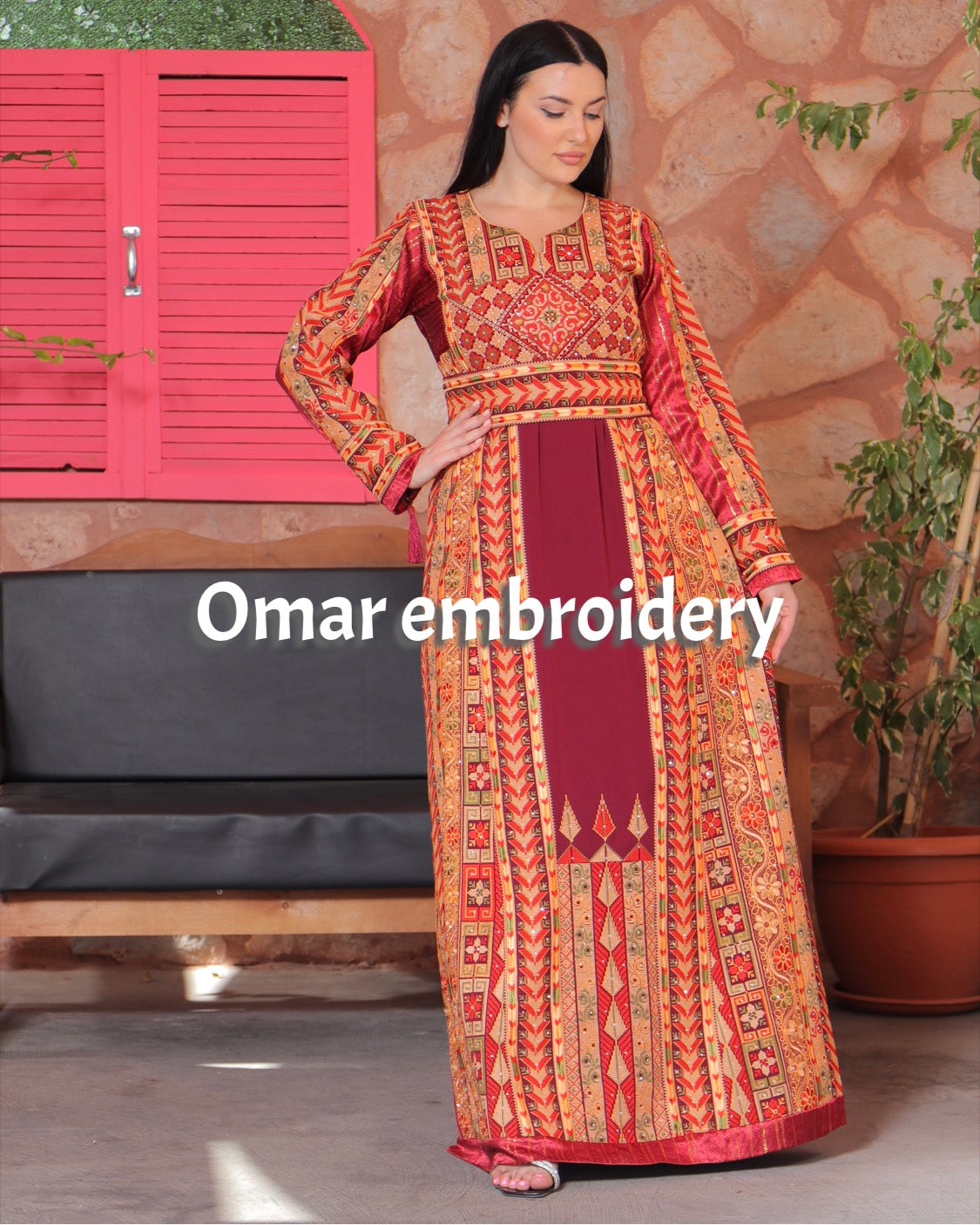 Malacca Embroidery Delicate with Stone Embroidery Thobe